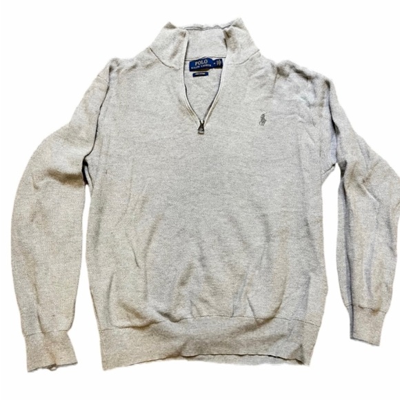 Mens Blue Adidas Hoodie- Mens Cream Colored Polo Shirt - Picture 4 of 6